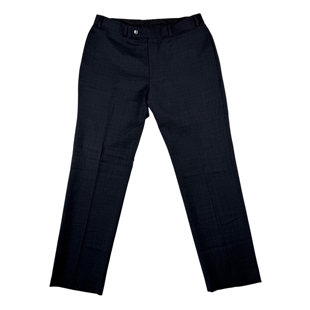 Calvin Klein Mens 36x30 Blue 100% Wool Natural Stretch Dress Pants Trousers